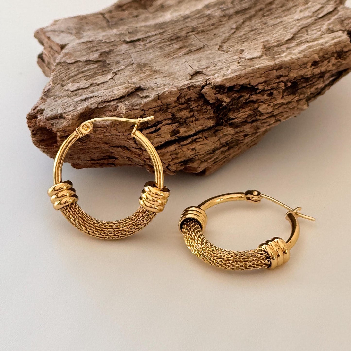 Gold Plated Hollow Hoop Earrings | Filigree Hoop Earrings | Chunky Hoop Earrings | Dainty Earrings | Boho Vintage Earrings