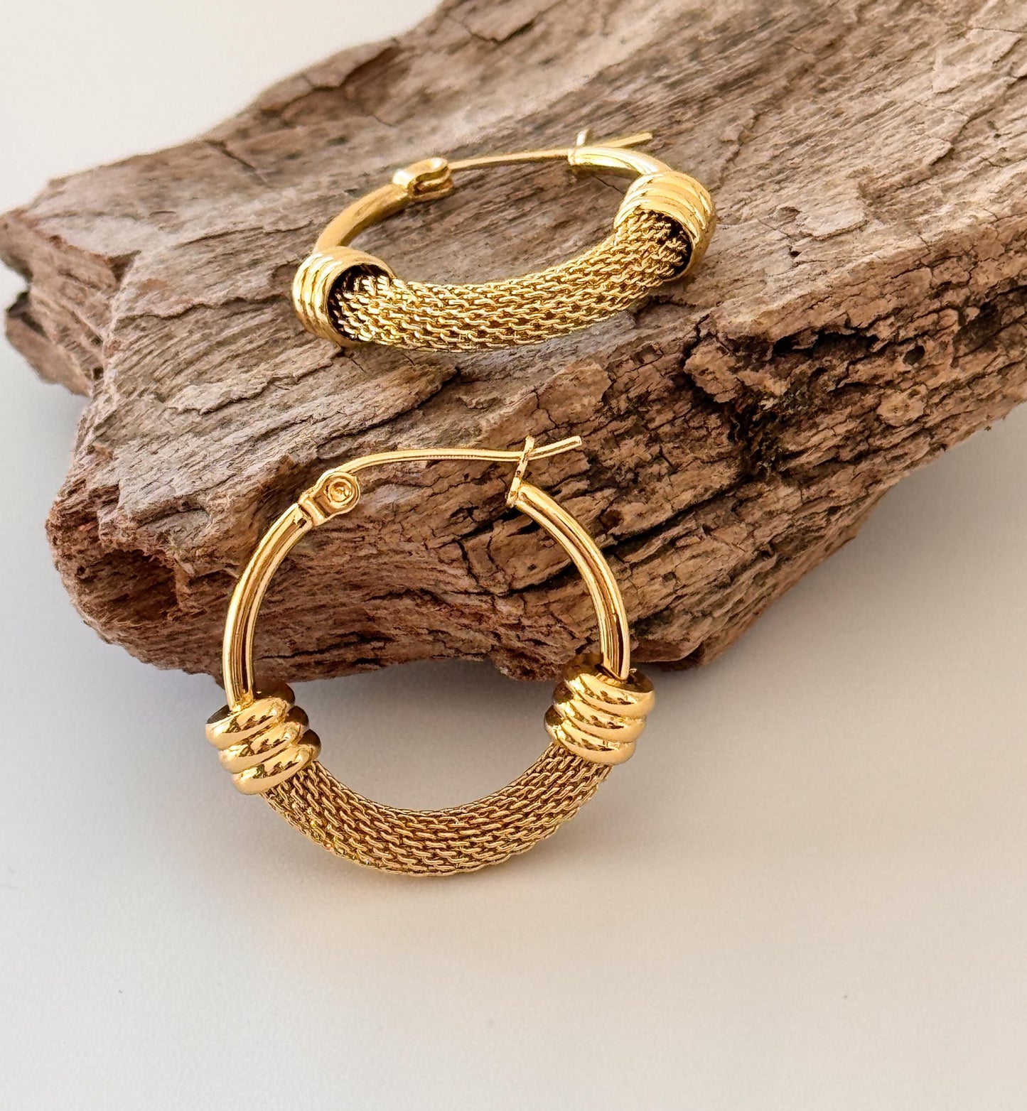 Gold Plated Hollow Hoop Earrings | Filigree Hoop Earrings | Chunky Hoop Earrings | Dainty Earrings | Boho Vintage Earrings