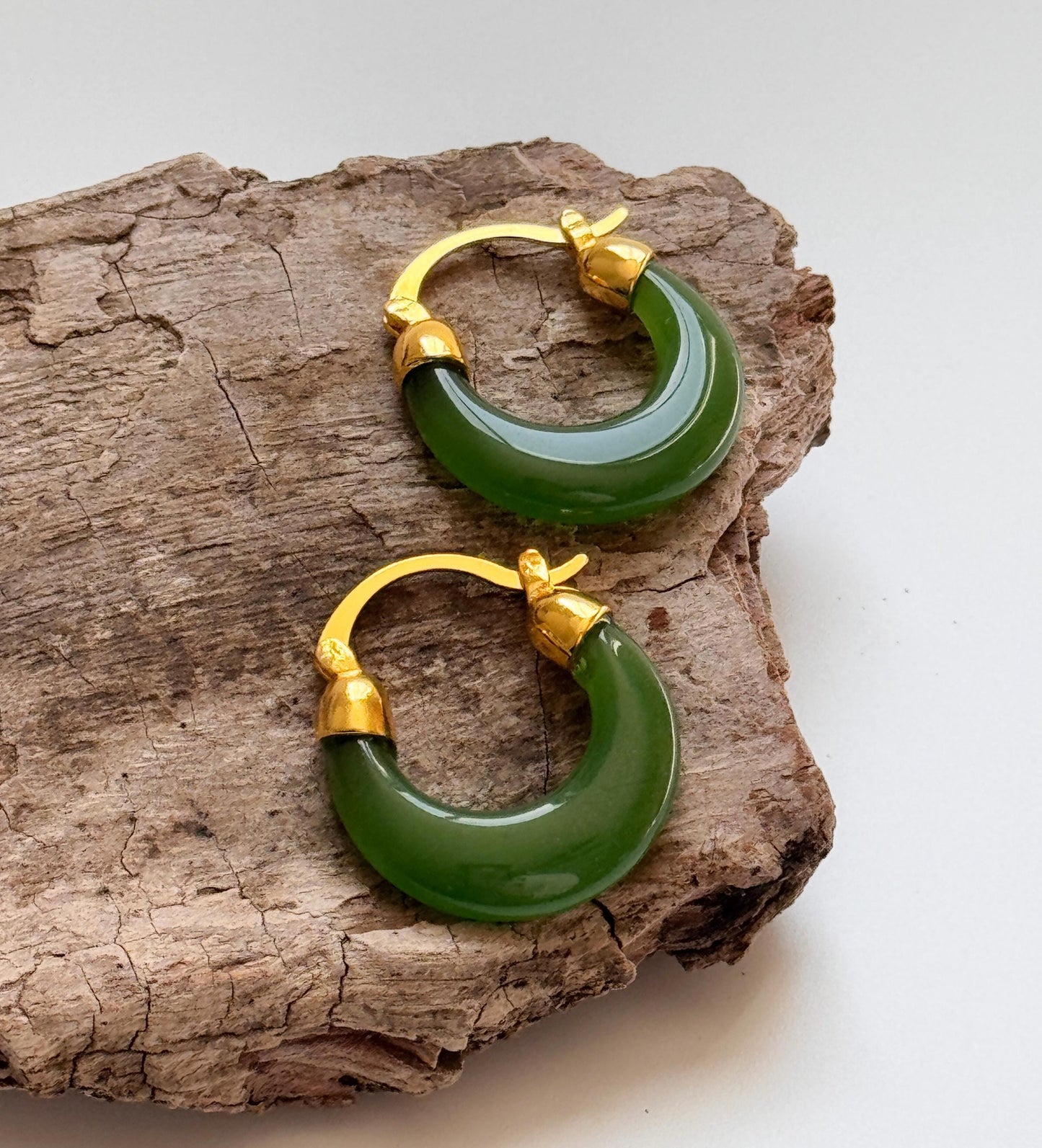 Green Round Hoop Earrings | Green Simple Hoop Earrings | Retro Hoop Earrings | Dainty Earrings | Boho Vintage Earrings