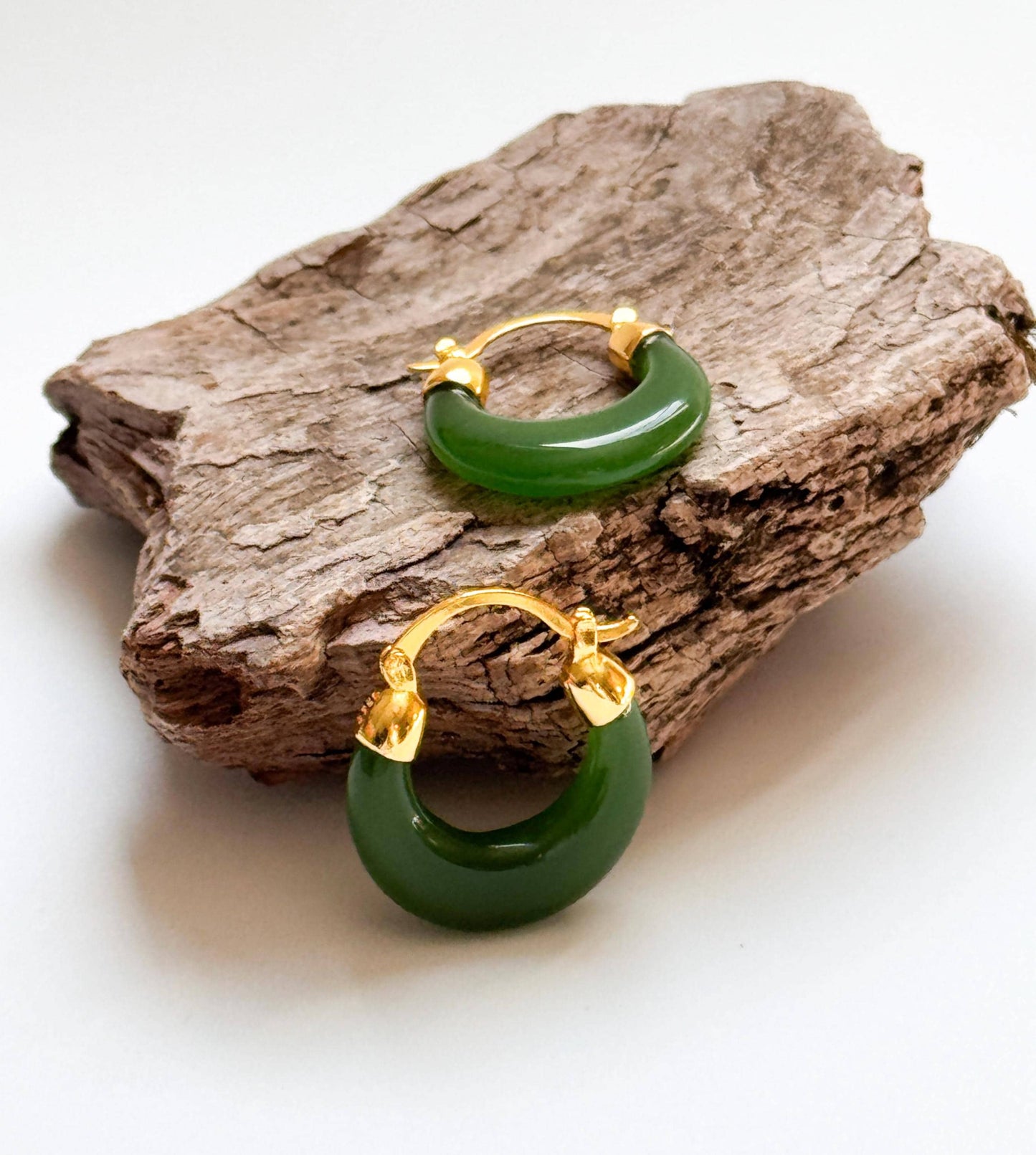 Green Round Hoop Earrings | Green Simple Hoop Earrings | Retro Hoop Earrings | Dainty Earrings | Boho Vintage Earrings