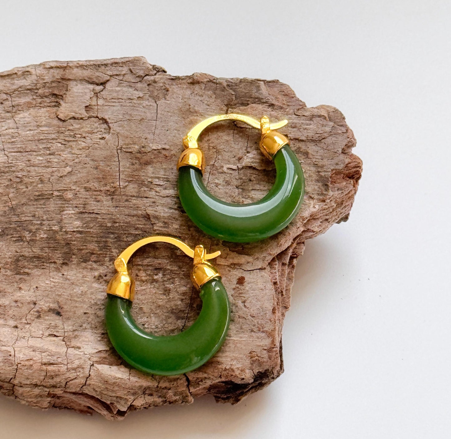 Green Round Hoop Earrings | Green Simple Hoop Earrings | Retro Hoop Earrings | Dainty Earrings | Boho Vintage Earrings