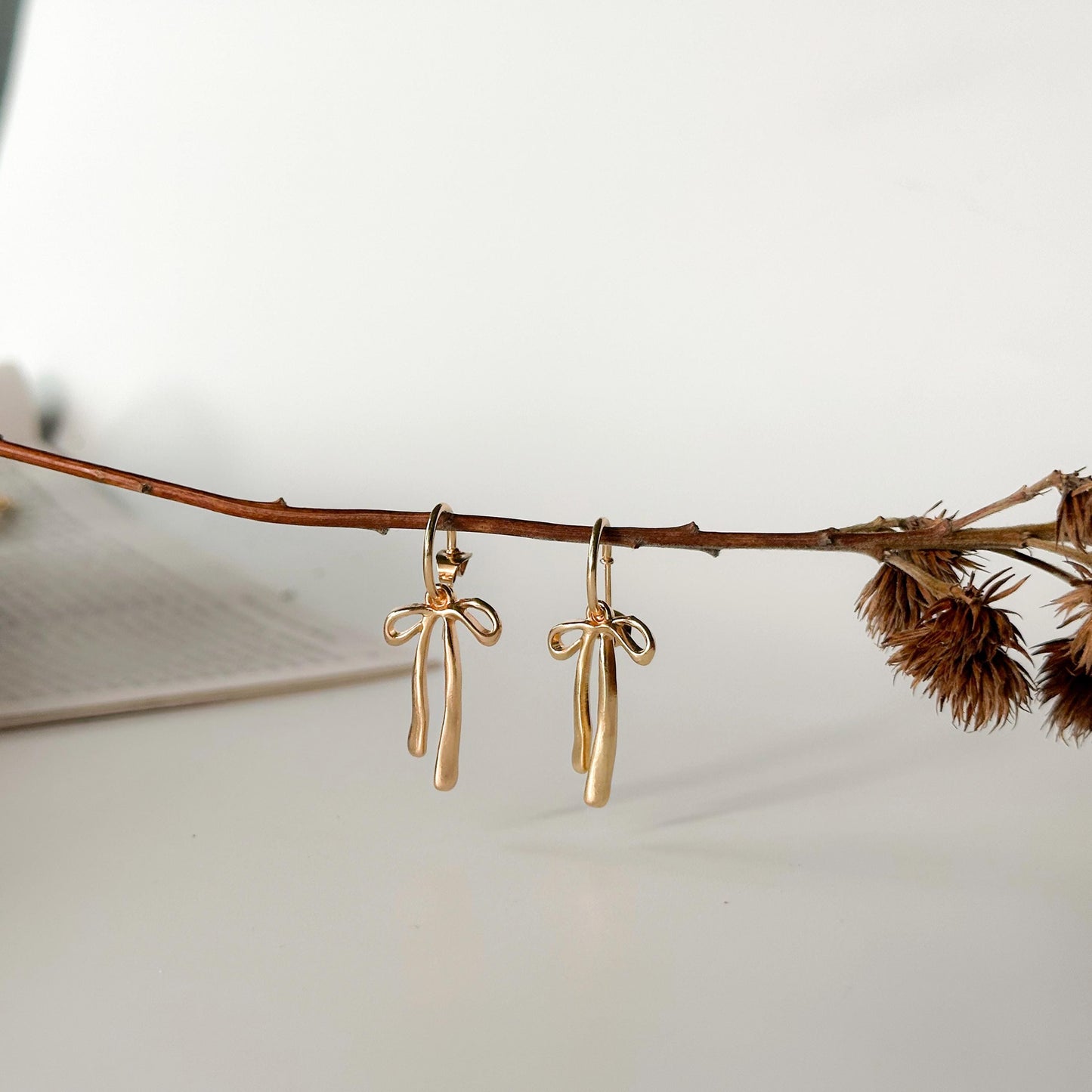 Adorable Bow Earrings | Elegant Gold Colored Earrings | Fashionable Earrings | Dainty Earrings | Boho Earrings