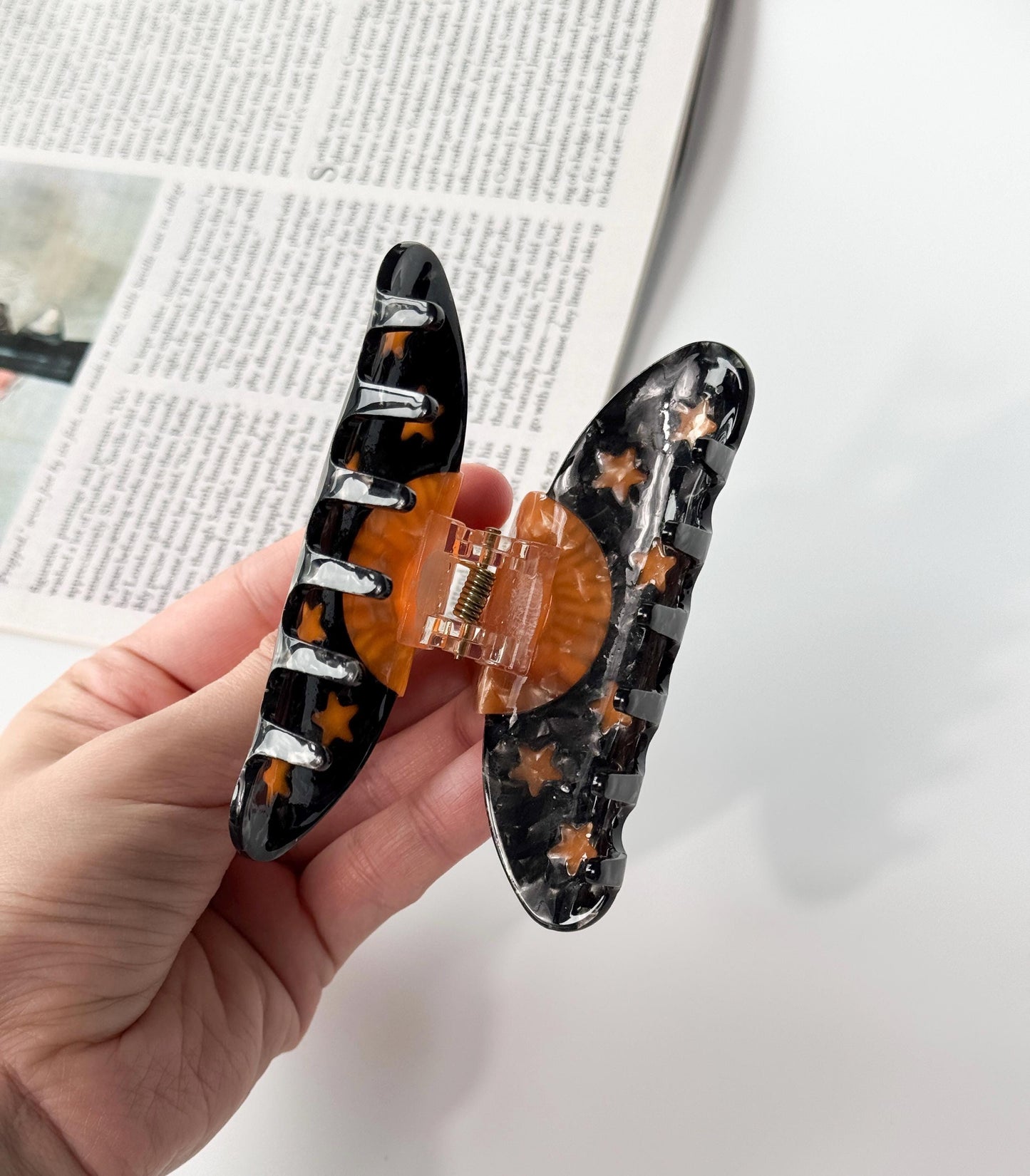 Sun & Moon Claw Hair Clips | Celestial Star Design Cute Aesthetic Clip for Women | Girls Gifts