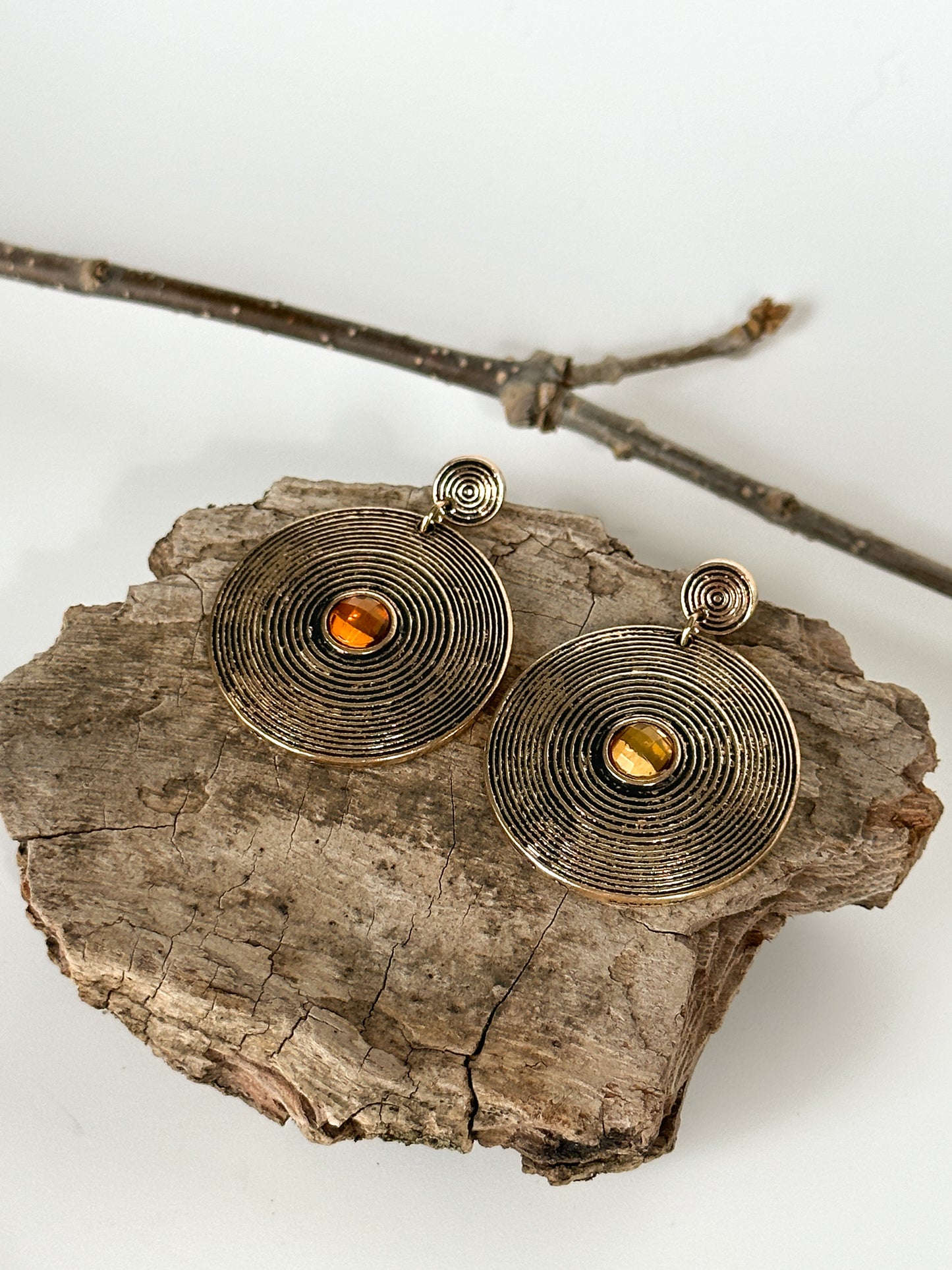 Vintage Style Round Drop Earrings
