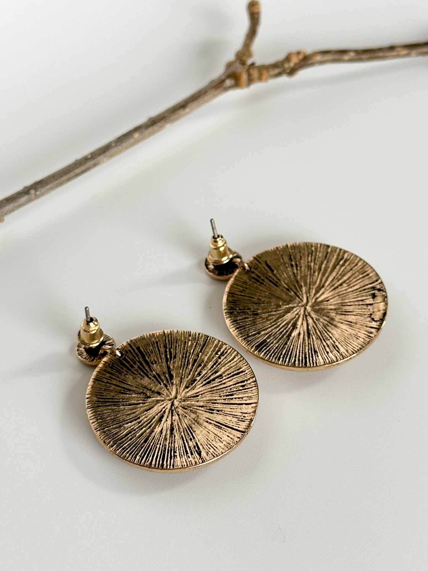 Vintage Style Round Drop Earrings