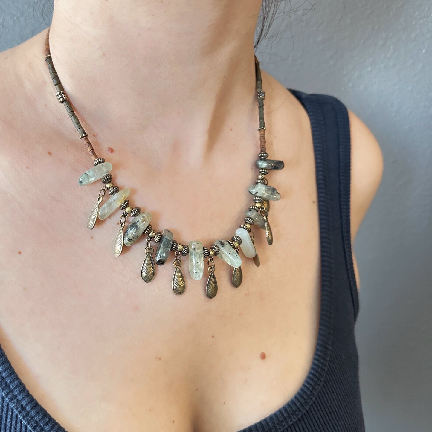 Dark Academia Boho Necklace | Tibetan Jewelry | Stone Nepali Necklace | Gift for Women Ethnic Jewelry