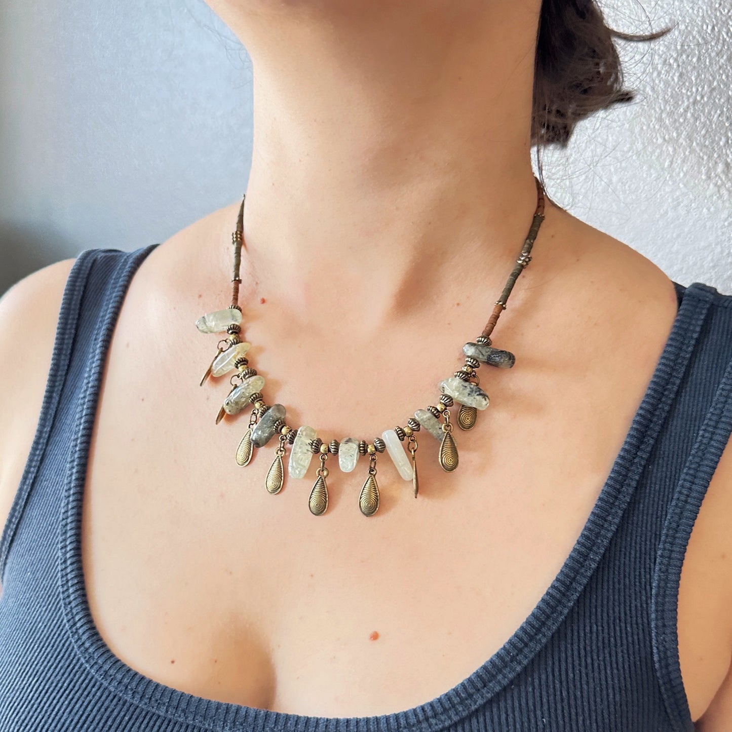 Dark Academia Boho Necklace | Tibetan Jewelry | Stone Nepali Necklace | Gift for Women Ethnic Jewelry