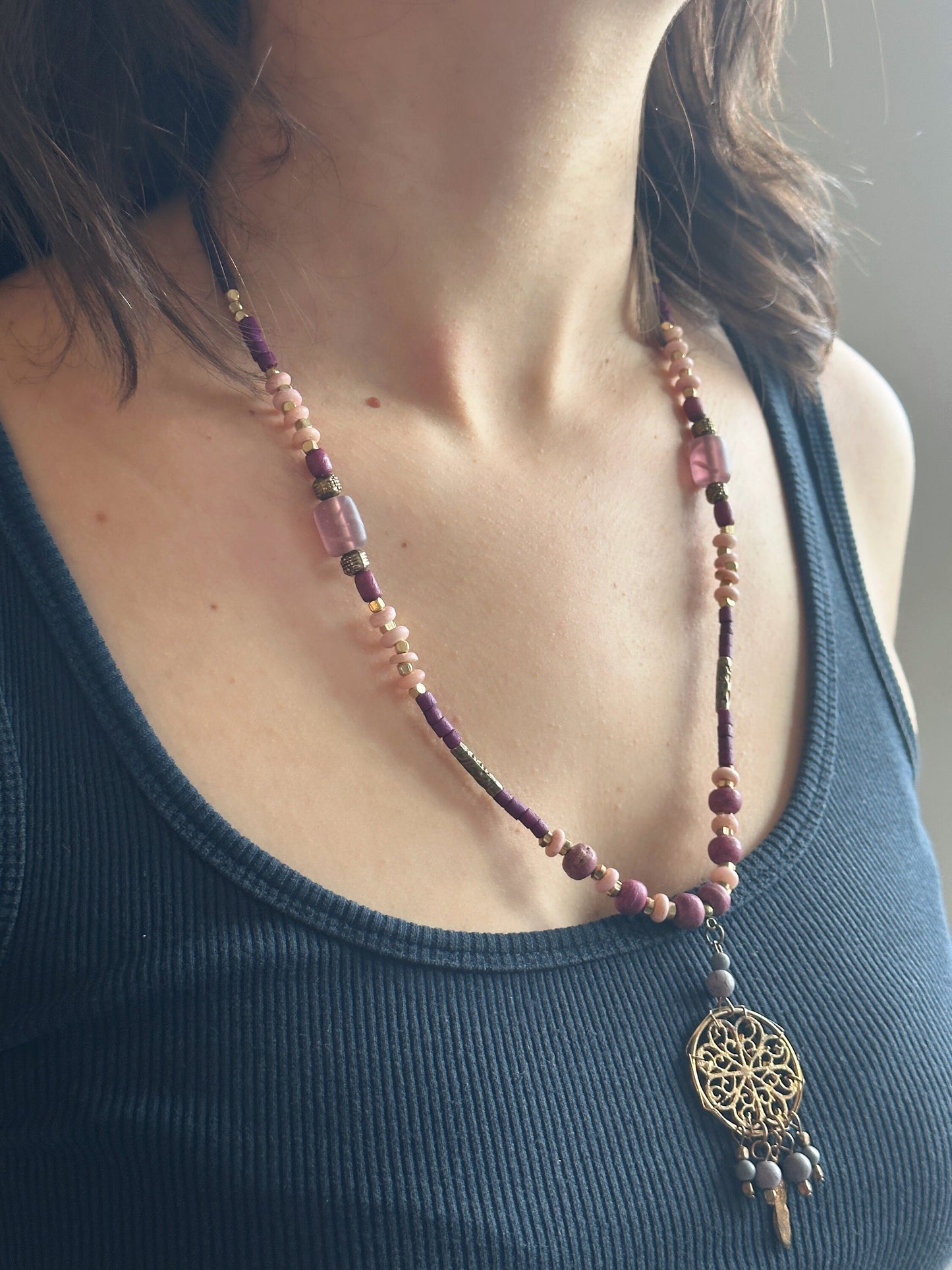 Dreamcatcher Necklace | Gift for Women Ethnic Jewelry | Nepali Necklace | Tibetan Jewelry | Boho Necklace