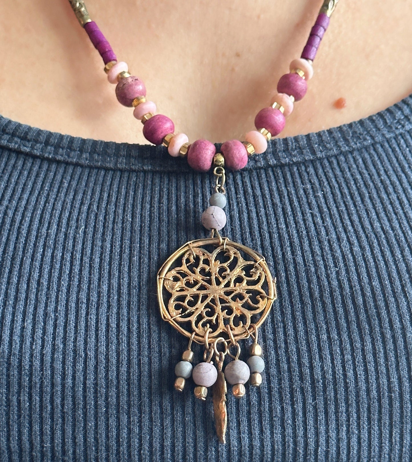 Dreamcatcher Necklace | Gift for Women Ethnic Jewelry | Nepali Necklace | Tibetan Jewelry | Boho Necklace