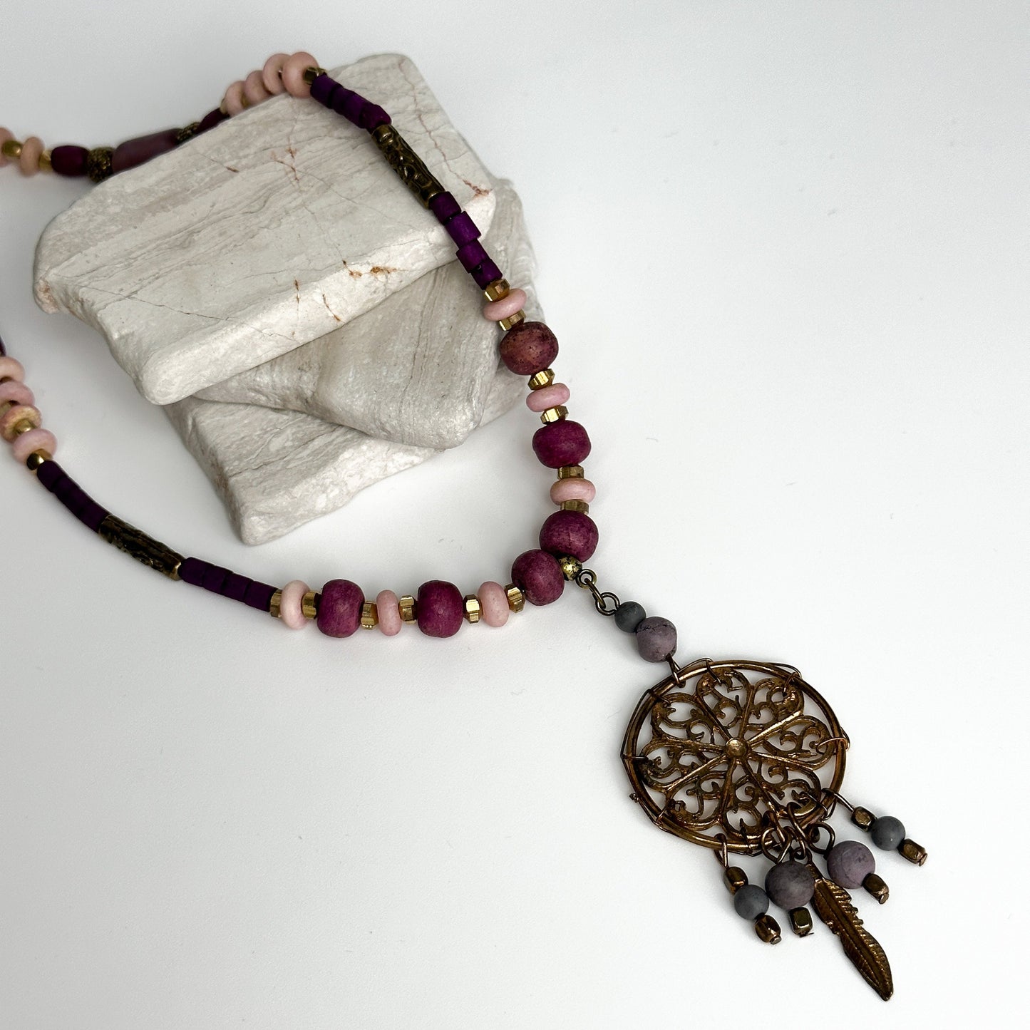 Dreamcatcher Necklace | Gift for Women Ethnic Jewelry | Nepali Necklace | Tibetan Jewelry | Boho Necklace