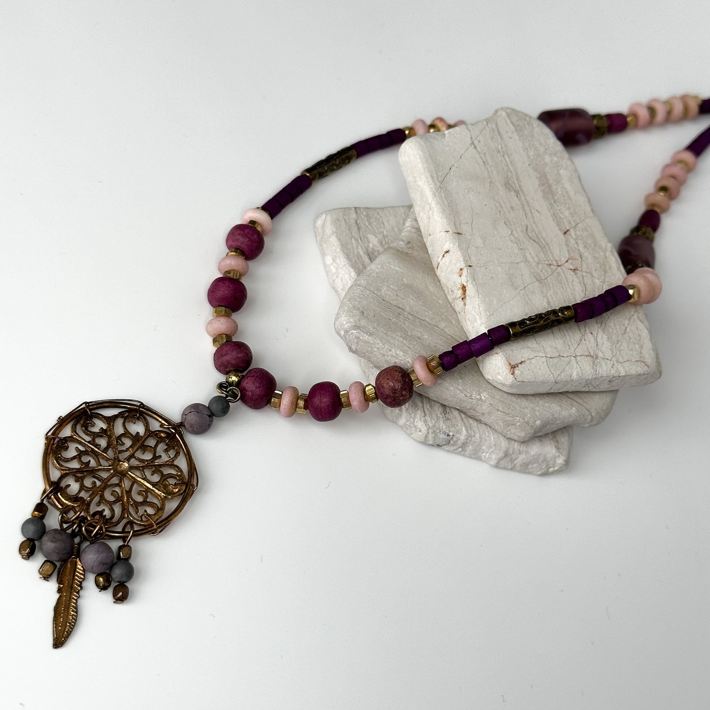 Dreamcatcher Necklace | Gift for Women Ethnic Jewelry | Nepali Necklace | Tibetan Jewelry | Boho Necklace