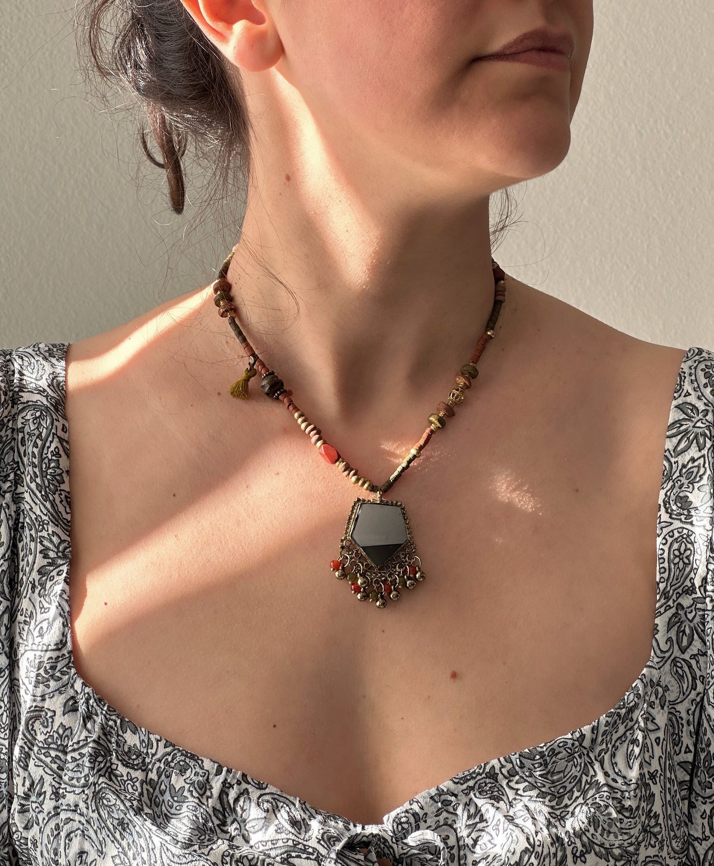 Mirror Necklace Gift for Women Ethnic Jewelry | Ethnic Design Boho Necklace | Tibetan Jewelry | Nepali Necklace