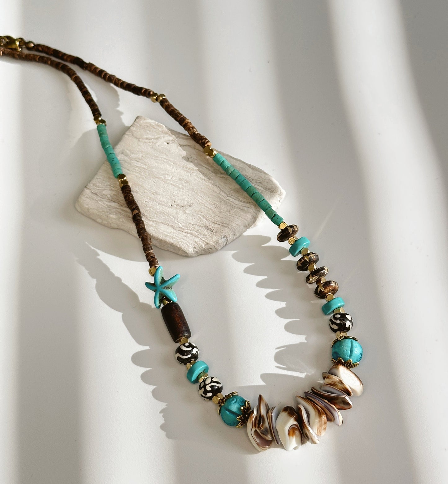 Sea Shell Boho Necklace | Tibetan Jewelry | Nepali Necklace | Gift for Women Ethnic Jewelry
