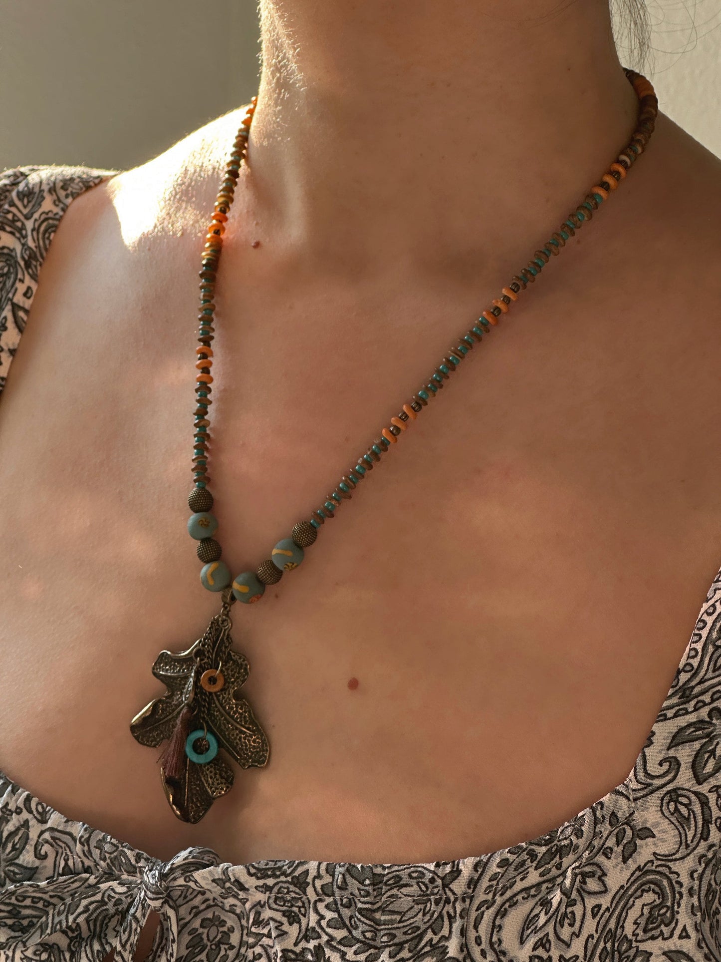 Leaf Necklace | Boho Necklace | Tibetan Jewelry | Nepali Necklace | Gift for Women Ethnic Jewelry