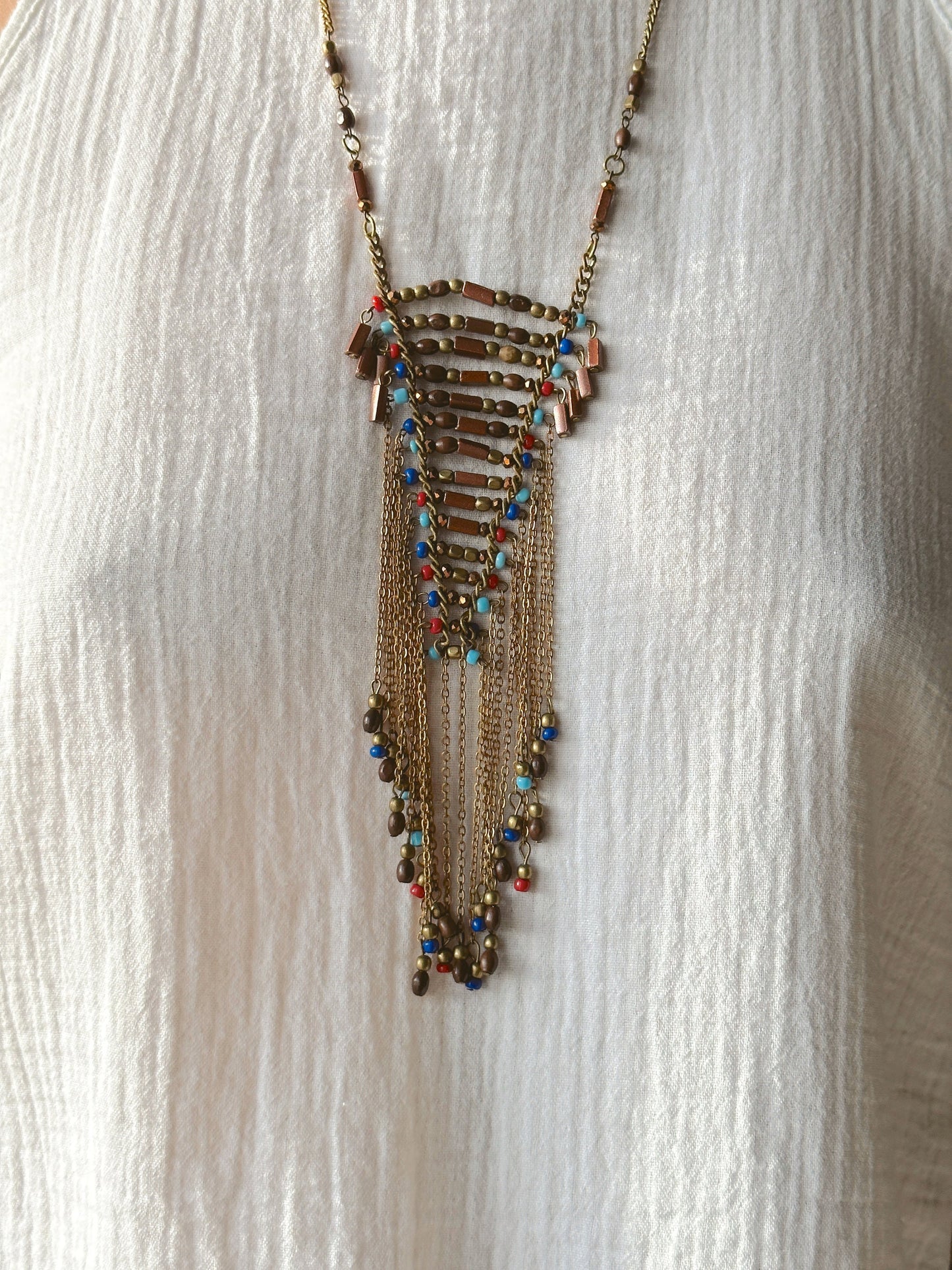 Long Beaded Tassel Necklace | Nepali Necklace | Boho Necklace | Tibetan Jewelry | Gift for Women Ethnic Jewelry