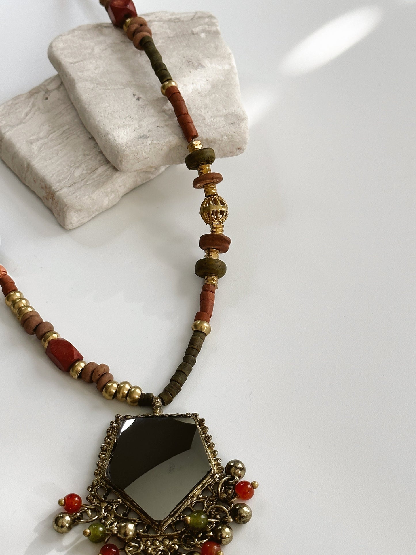 Mirror Necklace Gift for Women Ethnic Jewelry | Ethnic Design Boho Necklace | Tibetan Jewelry | Nepali Necklace