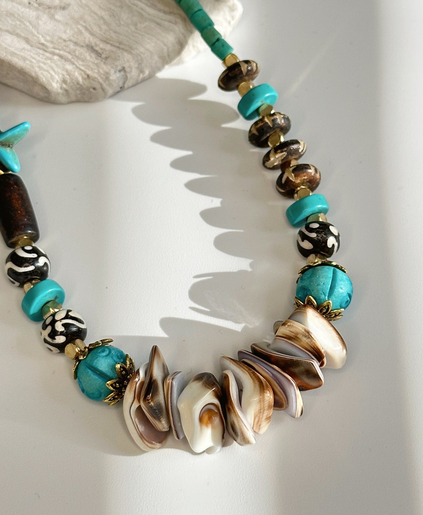 Sea Shell Boho Necklace | Tibetan Jewelry | Nepali Necklace | Gift for Women Ethnic Jewelry