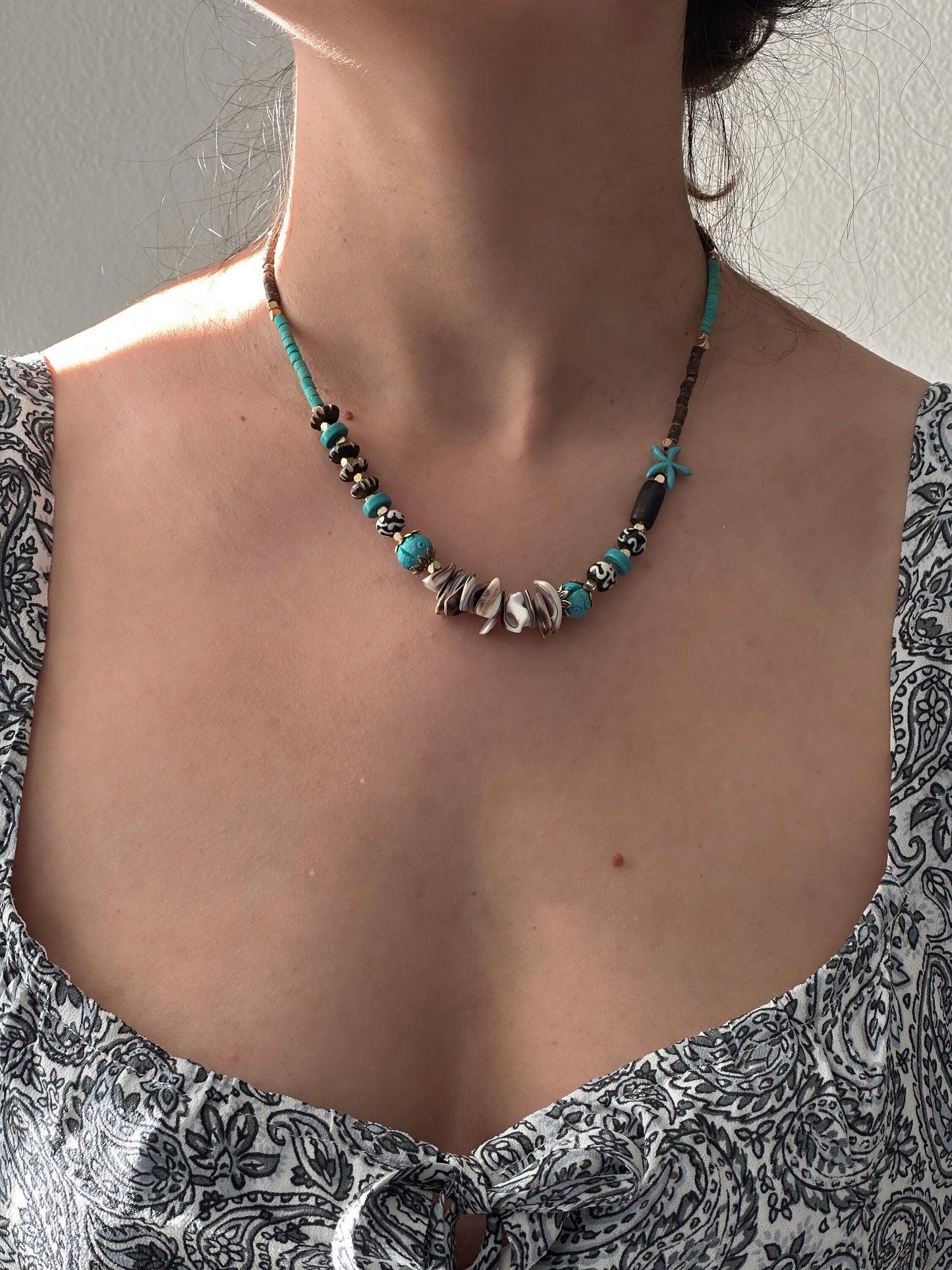 Sea Shell Boho Necklace | Tibetan Jewelry | Nepali Necklace | Gift for Women Ethnic Jewelry
