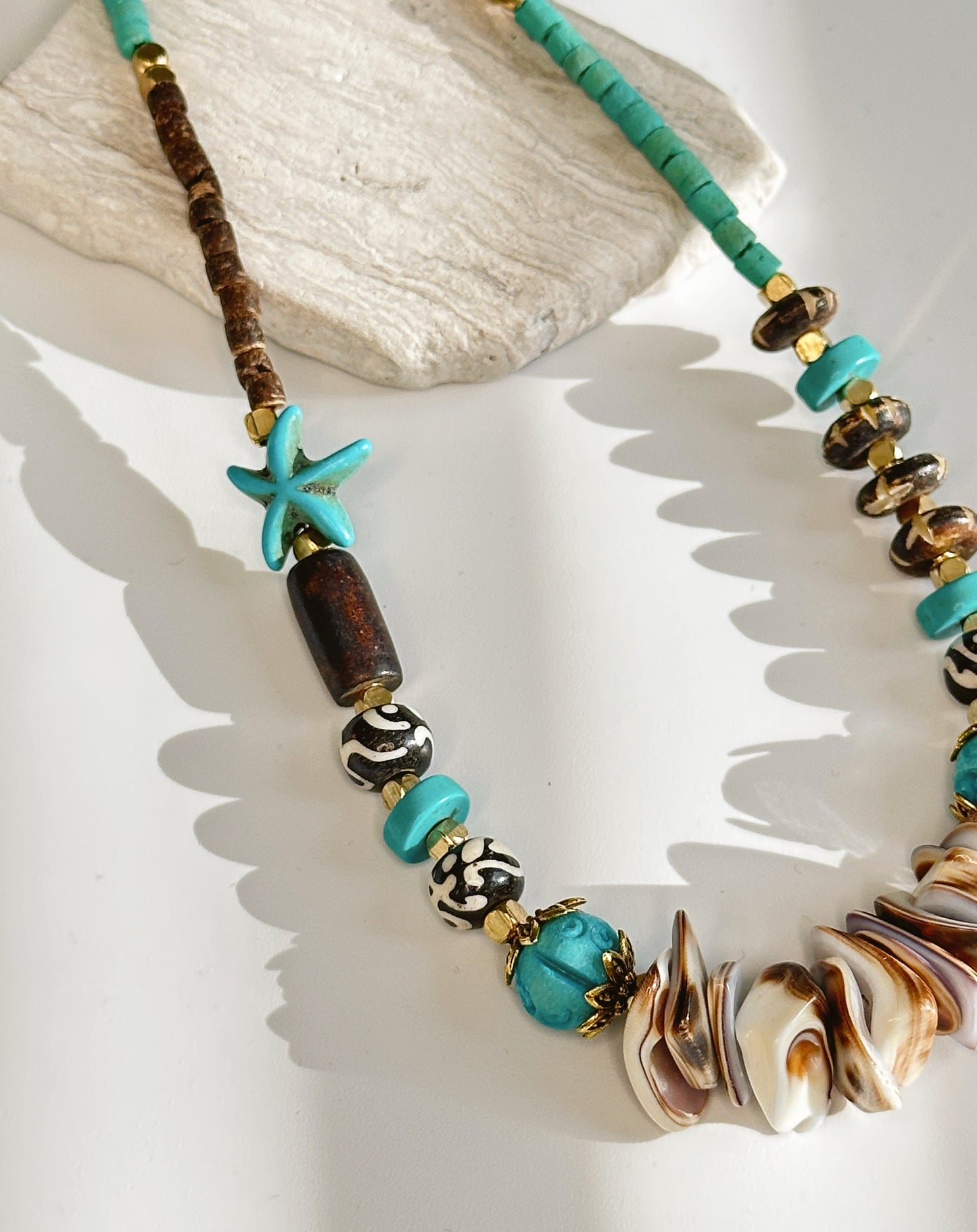Sea Shell Boho Necklace | Tibetan Jewelry | Nepali Necklace | Gift for Women Ethnic Jewelry
