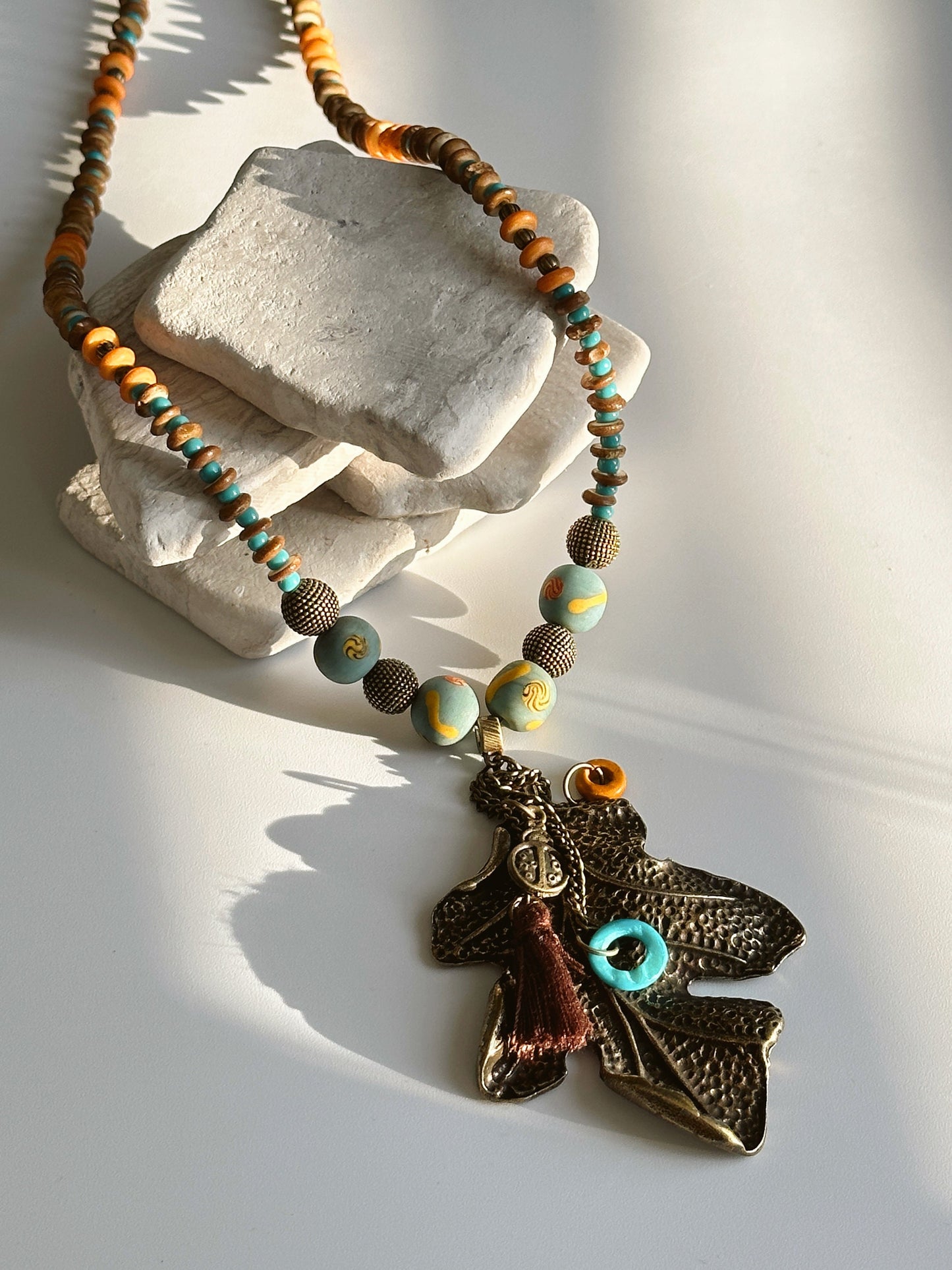 Leaf Necklace | Boho Necklace | Tibetan Jewelry | Nepali Necklace | Gift for Women Ethnic Jewelry