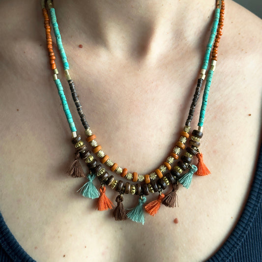 Tassel Necklace | Gift for Women Ethnic Jewelry | Nepali Necklace | Ethnic Design Boho Necklace | Tibetan Jewelry
