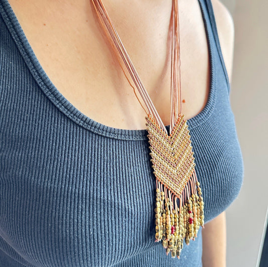 Long Beaded Tassel Necklace | Nepali Necklace | Ethnic Design Boho Necklace | Tibetan Jewelry | Gift for Women Ethnic Jewelry