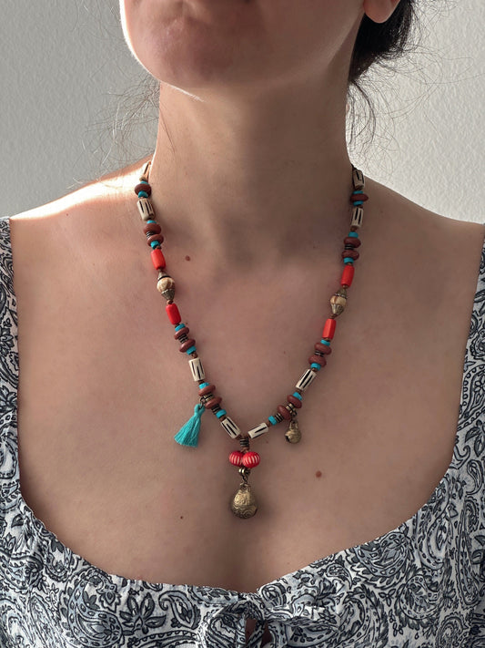Bell Pendant | Boho Necklace | Tibetan Jewelry | Nepali Necklace | Gift for Women Ethnic Jewelry