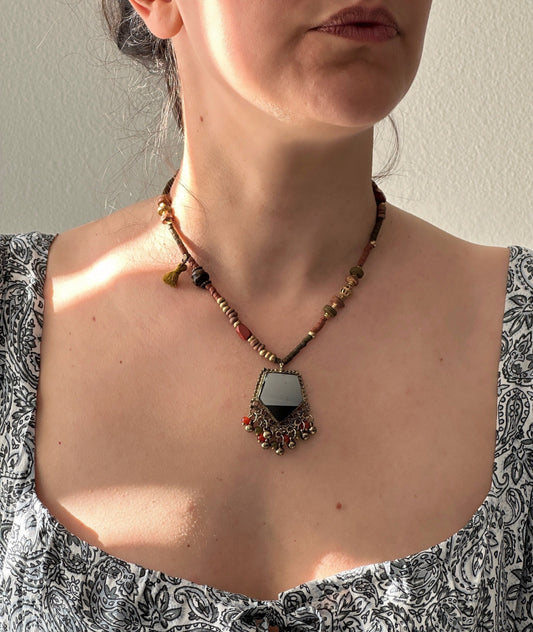 Mirror Necklace Gift for Women Ethnic Jewelry | Ethnic Design Boho Necklace | Tibetan Jewelry | Nepali Necklace