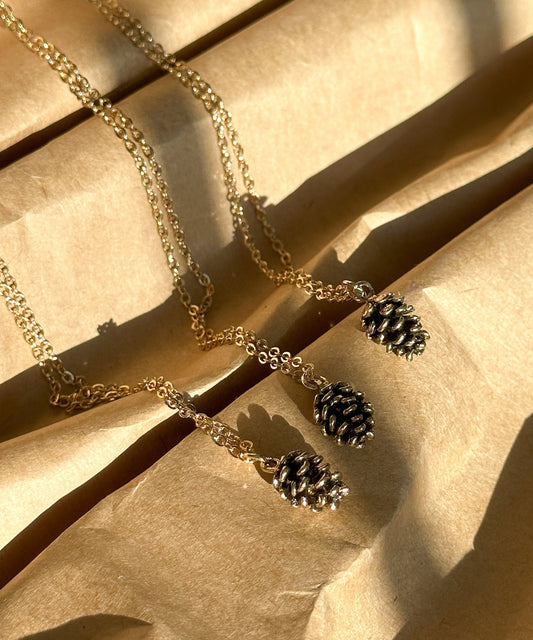 Pinecone Necklace Gifts for Her | Gold Necklace Dainty Pinecone Jewelry | Tiny Gold Pinecone Charm Necklace | Bridesmaid Gift