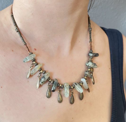 Dark Academia Boho Necklace | Tibetan Jewelry | Stone Nepali Necklace | Gift for Women Ethnic Jewelry