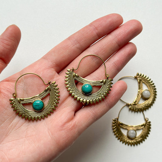 Bohemian Style Drop Earrings for Her | Rustic Hippie Earrings | Boho Silver Drop Earrings | Tribal Earrings