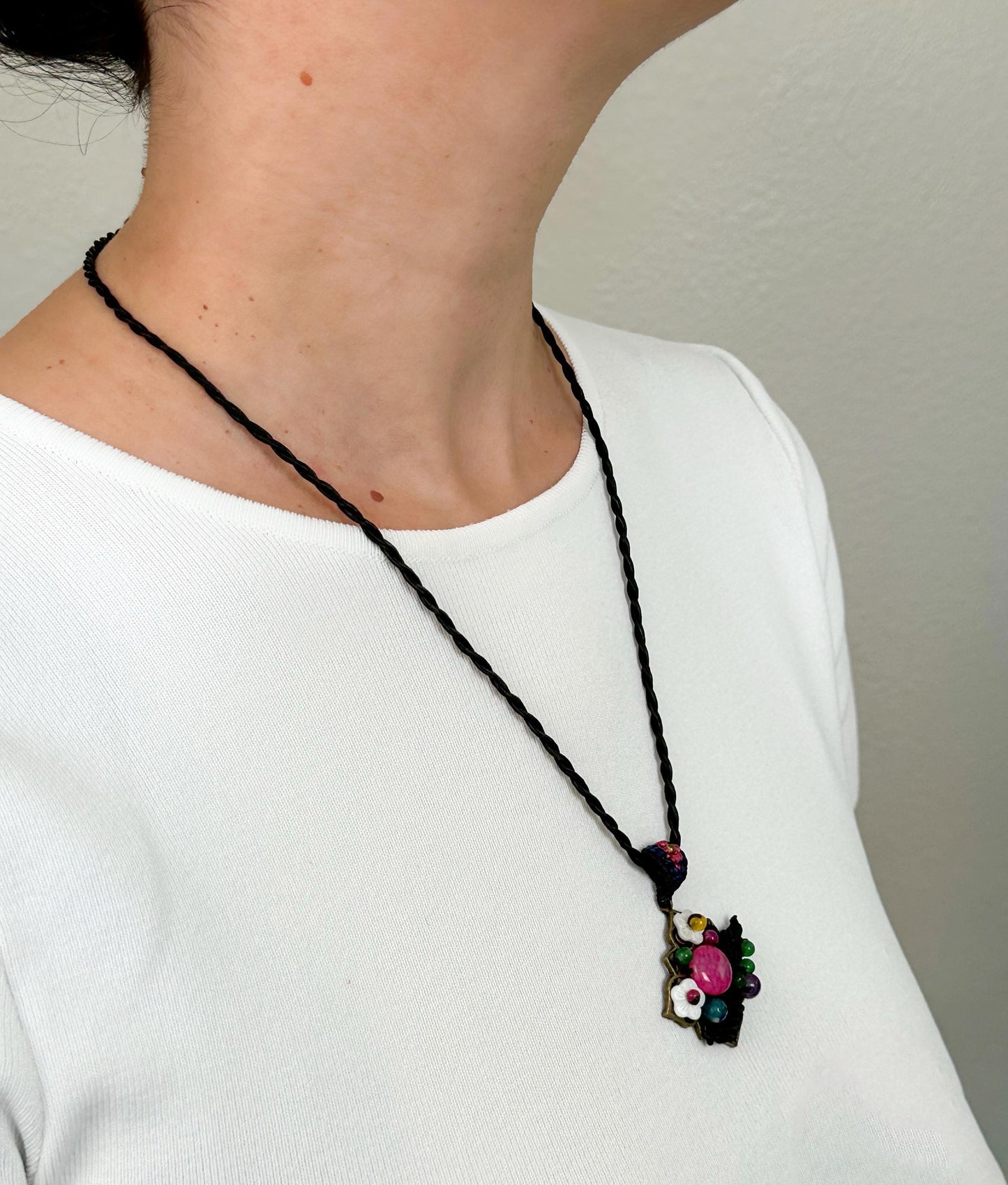 Crocheted Pendant Ethnic Design Boho Necklace | Tibetan Jewelry | Nepali Necklace | Gift for Women Ethnic Jewelry