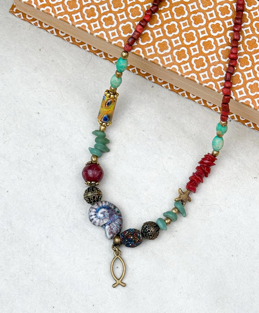 Snail Pendant Ethnic Design Boho Necklace | Tibetan Jewelry | Nepali Necklace | Gift for Women Ethnic Jewelry