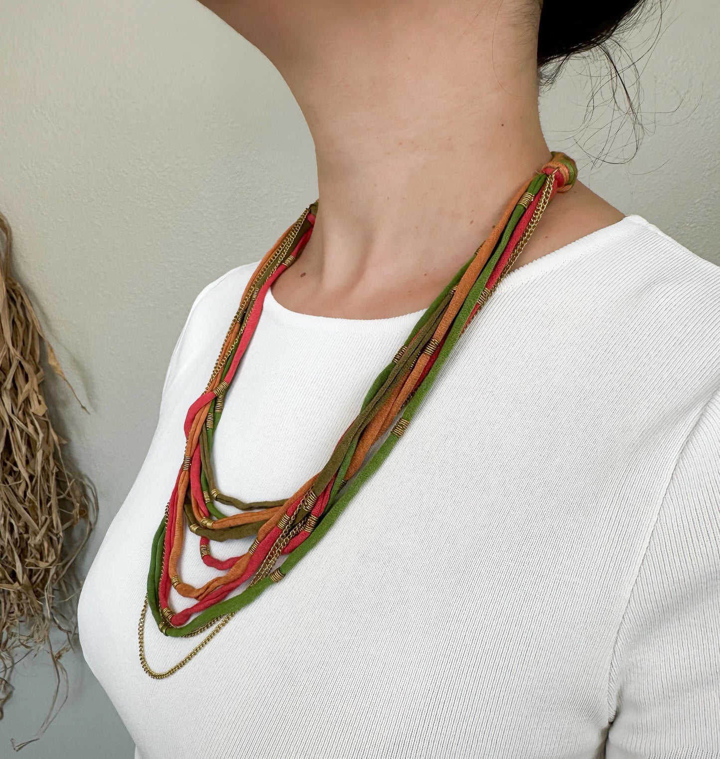 Colorful Multi Strand Bib Necklace | Ethnic Design Boho Necklace | Tibetan Jewelry | Nepali Necklace | Gift for Women Ethnic Jewelry