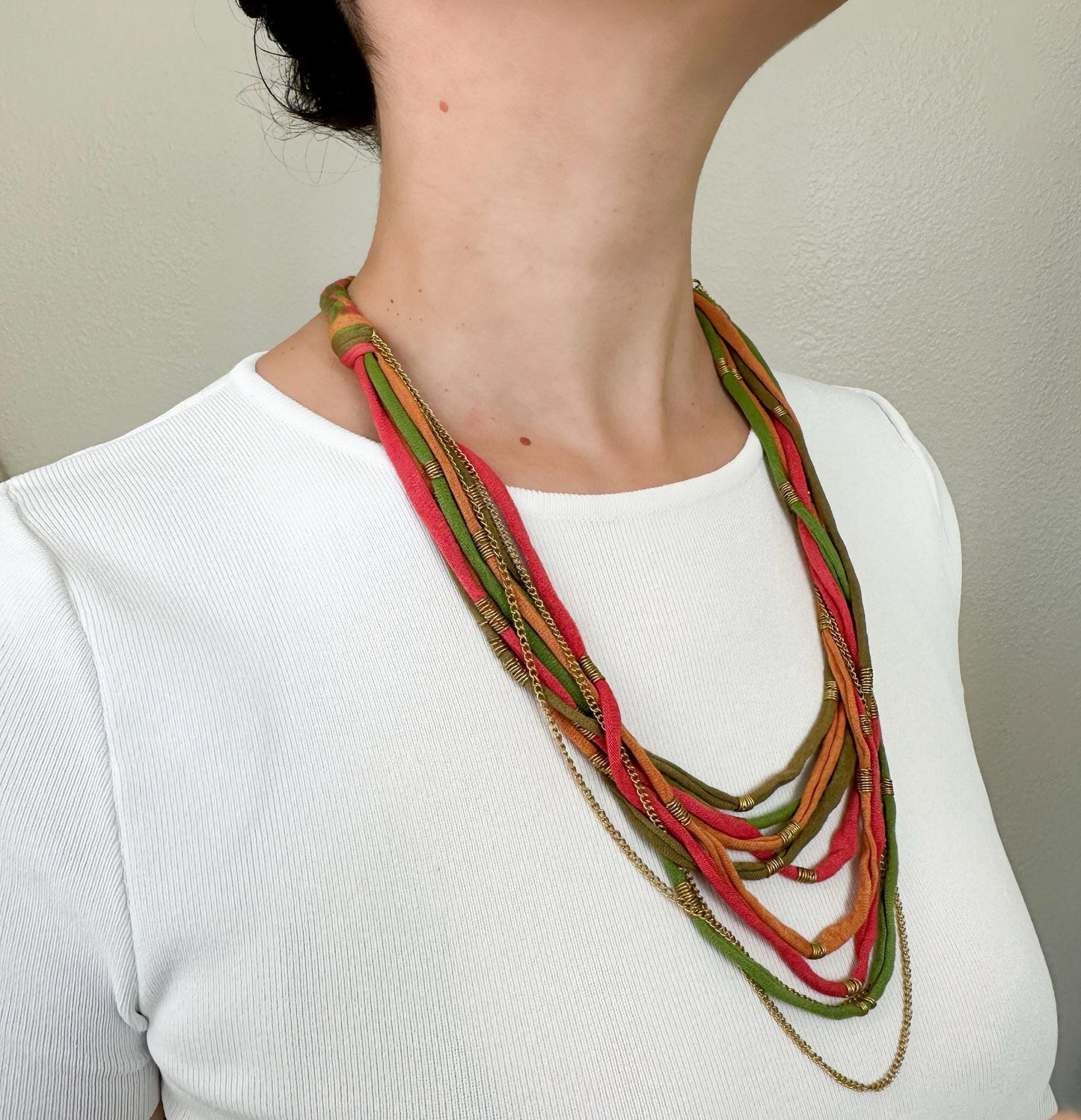 Colorful Multi Strand Bib Necklace | Ethnic Design Boho Necklace | Tibetan Jewelry | Nepali Necklace | Gift for Women Ethnic Jewelry