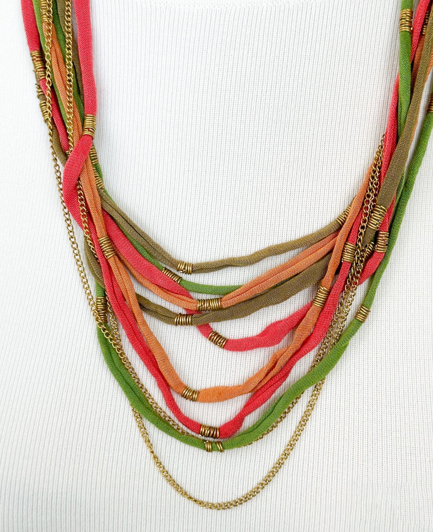 Colorful Multi Strand Bib Necklace | Ethnic Design Boho Necklace | Tibetan Jewelry | Nepali Necklace | Gift for Women Ethnic Jewelry