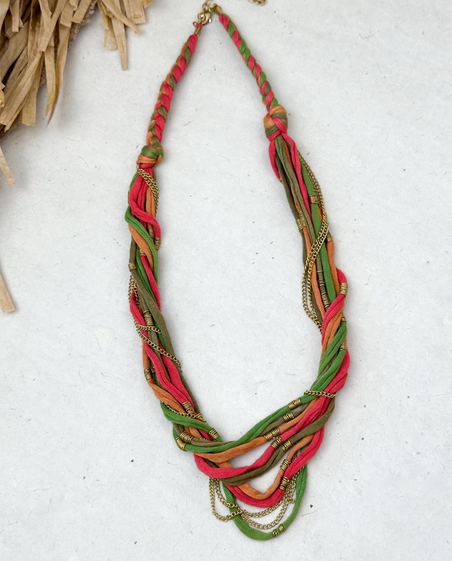 Colorful Multi Strand Bib Necklace | Ethnic Design Boho Necklace | Tibetan Jewelry | Nepali Necklace | Gift for Women Ethnic Jewelry