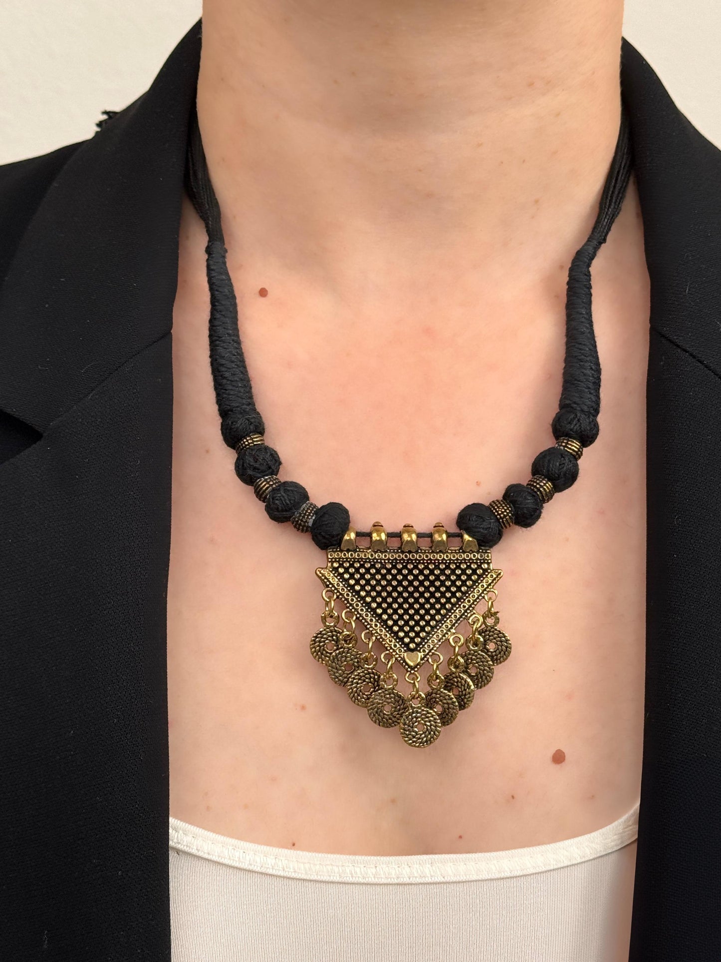 Dark Academia Pendant Necklace | Nepali Necklace | Ethnic Design Boho Necklace | Tibetan Jewelry | Gift for Women Ethnic Jewelry