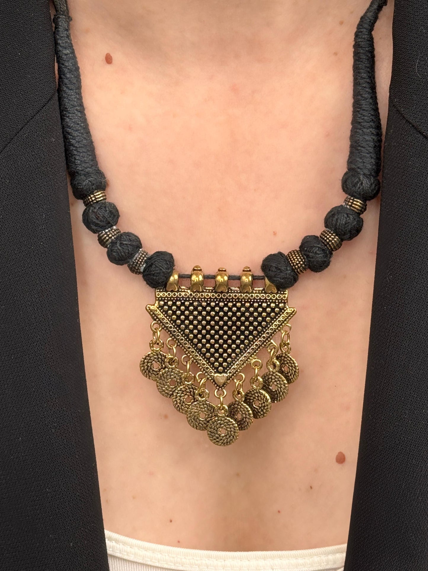 Dark Academia Pendant Necklace | Nepali Necklace | Ethnic Design Boho Necklace | Tibetan Jewelry | Gift for Women Ethnic Jewelry