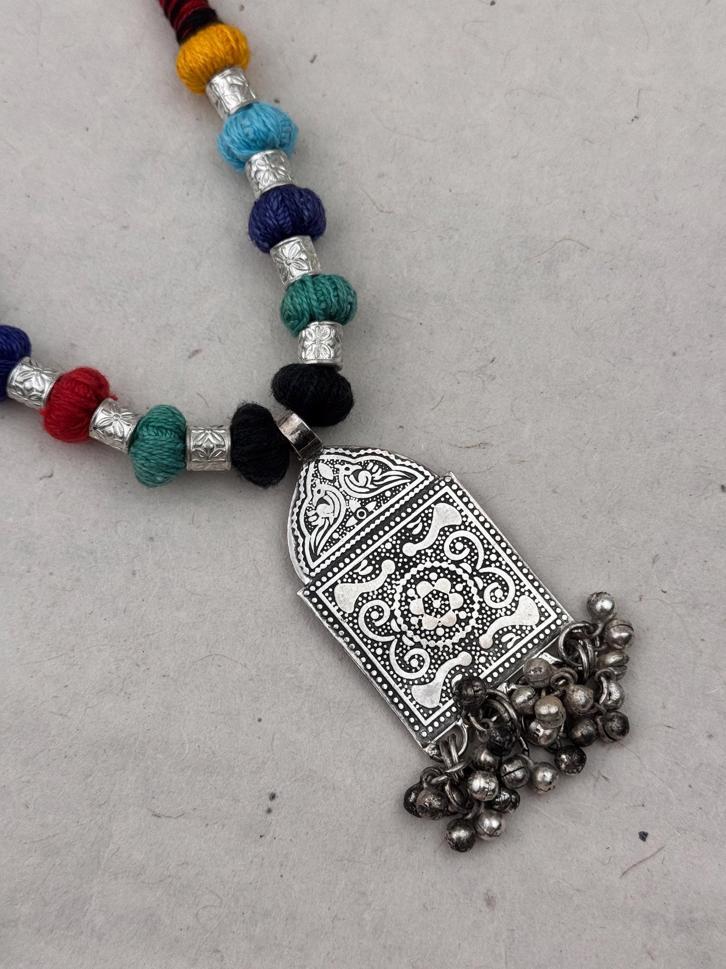 Colorful Academia Pendant Necklace | Nepali Necklace | Ethnic Design Boho Necklace | Tibetan Jewelry | Gift for Women Ethnic Jewelry