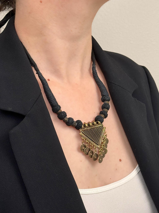 Dark Academia Pendant Necklace | Nepali Necklace | Ethnic Design Boho Necklace | Tibetan Jewelry | Gift for Women Ethnic Jewelry