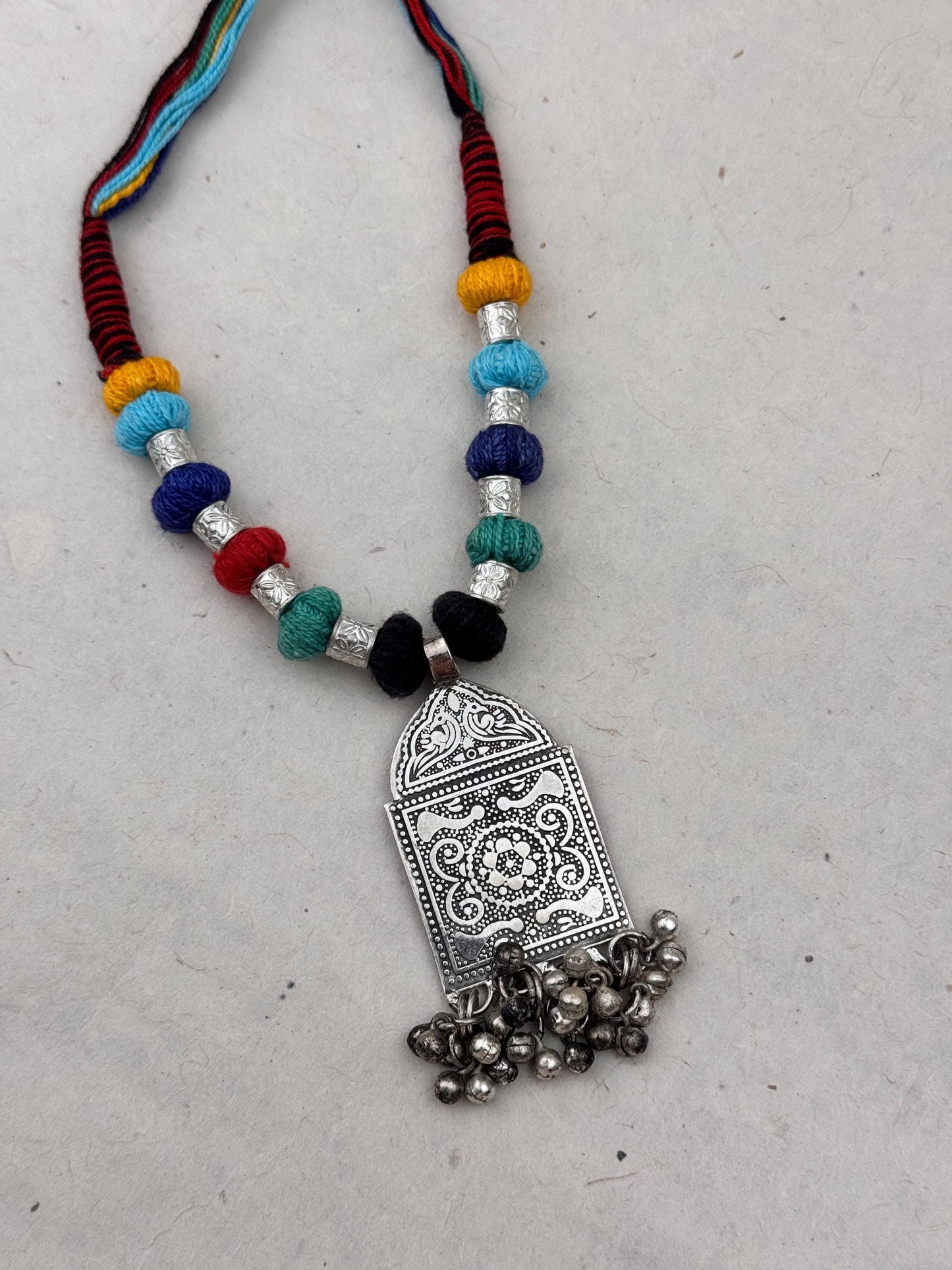 Colorful Academia Pendant Necklace | Nepali Necklace | Ethnic Design Boho Necklace | Tibetan Jewelry | Gift for Women Ethnic Jewelry