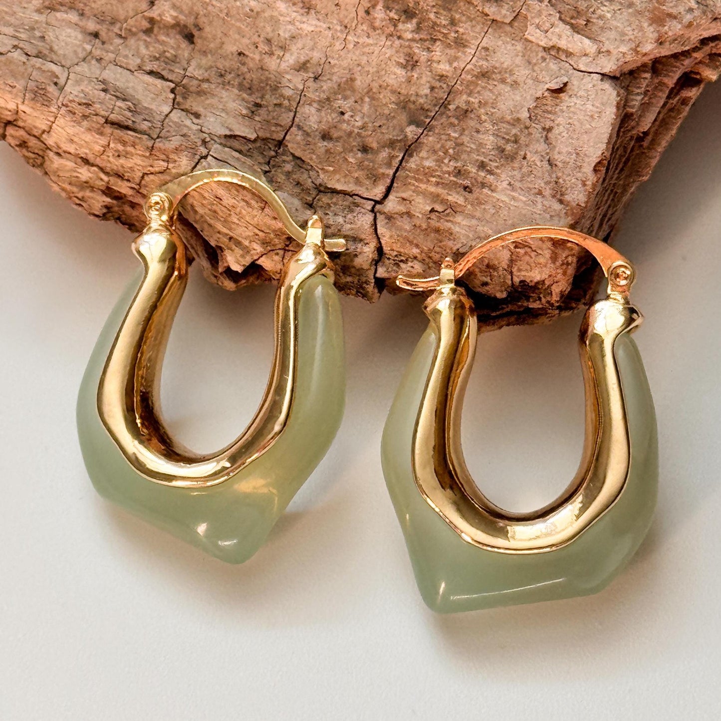 Turquoise Retro Hoop Earrings | White Simple Hoop Earrings | U-Shape Hoop Earrings | Dainty Earrings | Boho Vintage Earrings