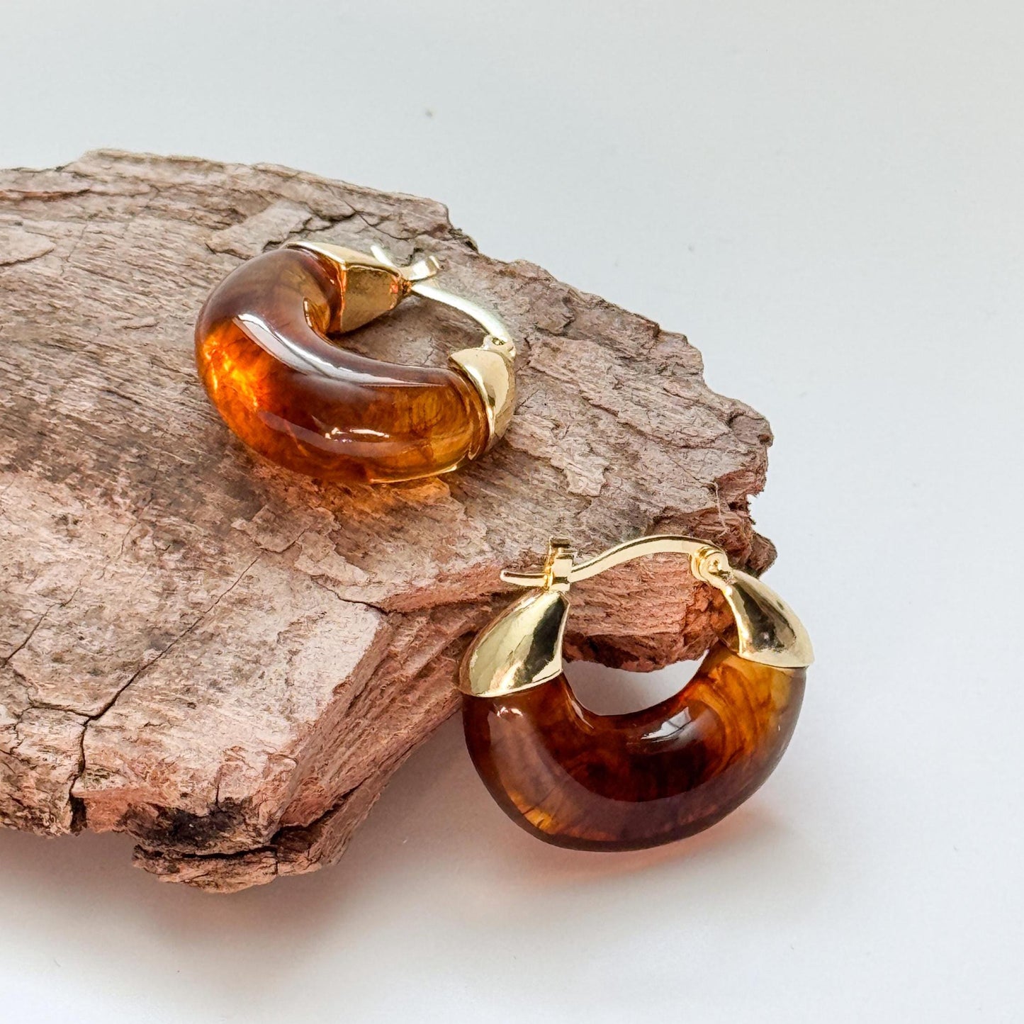 Coffee Brown Round Hoop Earrings