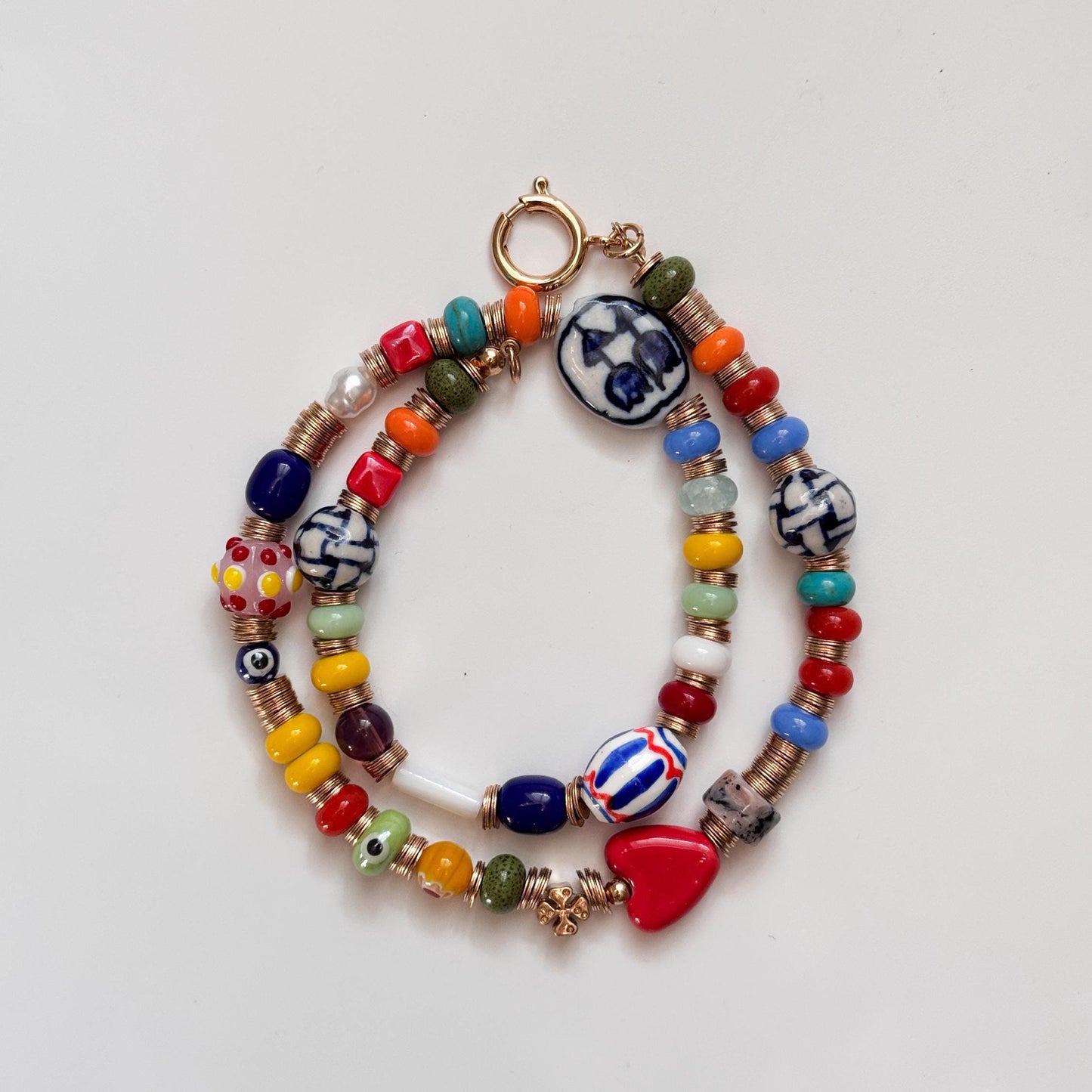 Colorful Glass Beads Necklace | Daily Accessories for Men and Women | Hand Drawing Beaded Necklace | Gift for Women Jewelry