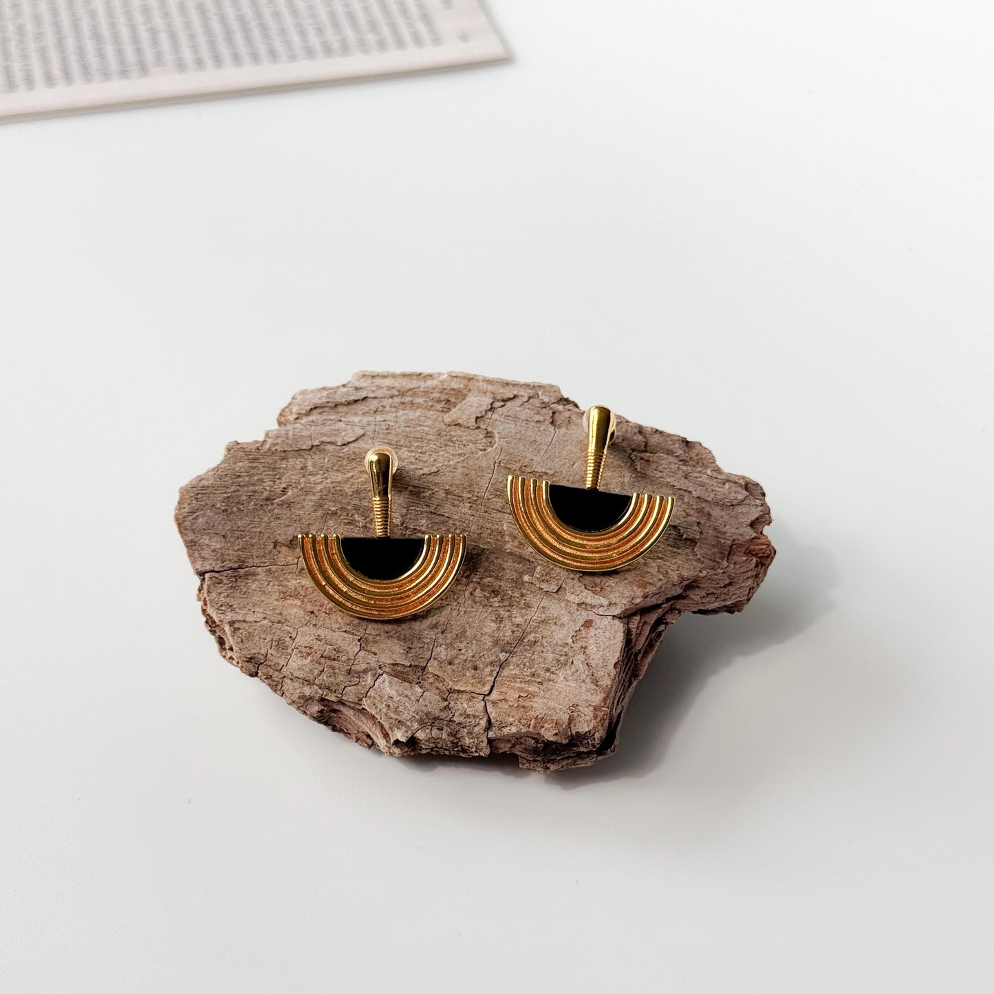 Egyptian Style Drop Earrings | 22k Gold Plated Drop Earrings | Black Gold Earrings | Dainty Earrings | Boho Vintage Earrings