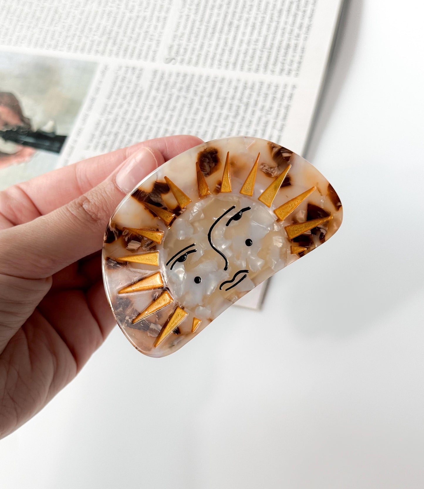 Sun Flower & Cowgirl Hat Claw Hair Clips | Celestial Star Design Cute Aesthetic Clip for Women | Girls Gifts