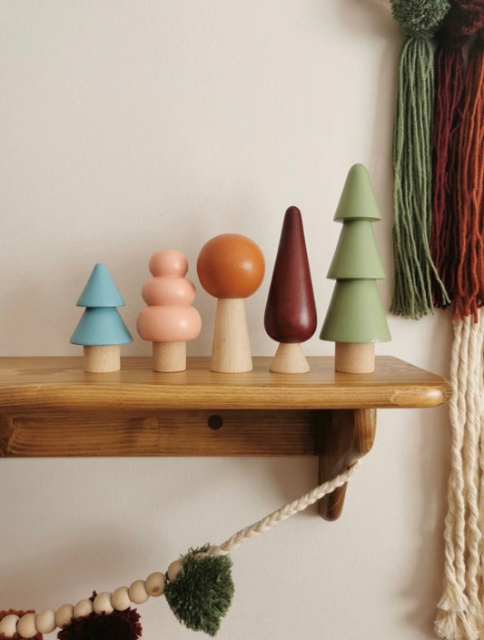 5 Pcs Soft Tree Set Wooden Montessori Toys